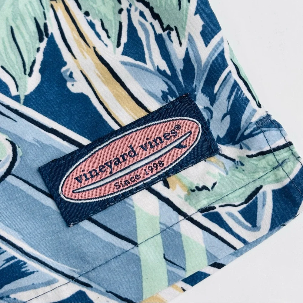 Vineyard Vines Tropical Surfboard Palm Tree Print Swim Board Shorts Size‎ Small